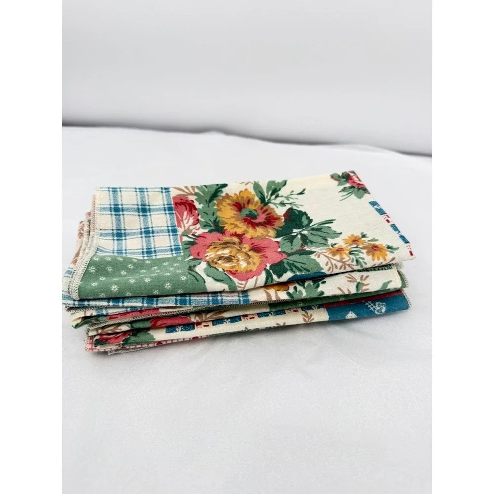 Handkerchief Bandana Patchwork Floral Plaid Polka Dot Cottage Core Boho Square